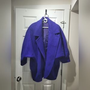 Vintage 80's wool double breasted blue jacket oversized fit